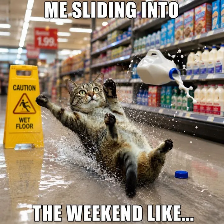 Sliding into the weekend meme